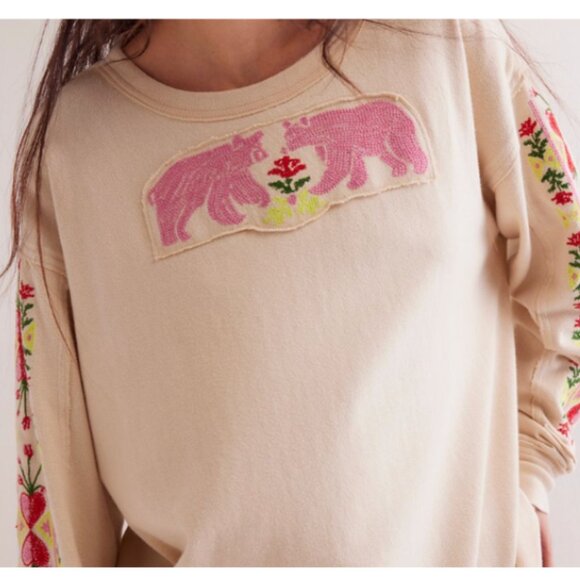 Free People All My Heart Embroidered Tee 🩷 XS - Picture 3 of 11